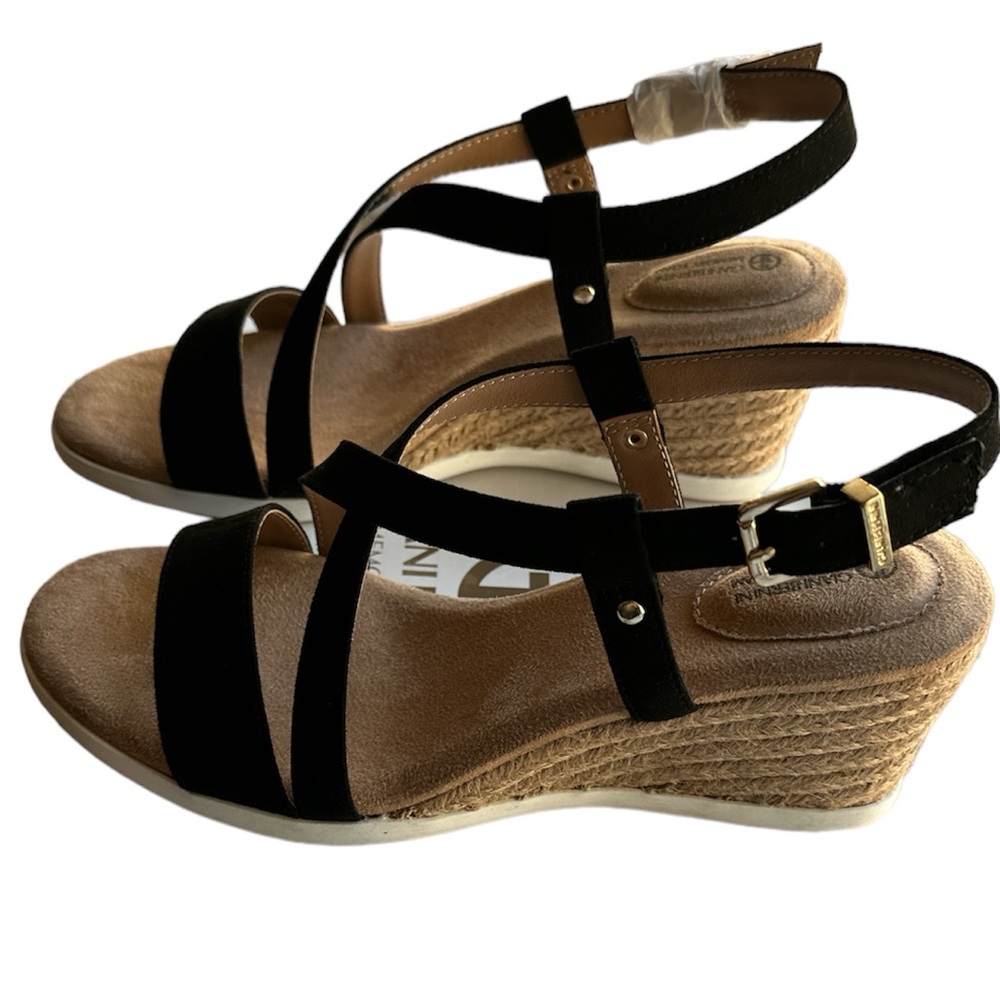 Giani Bernini black wedge espadrille sandal